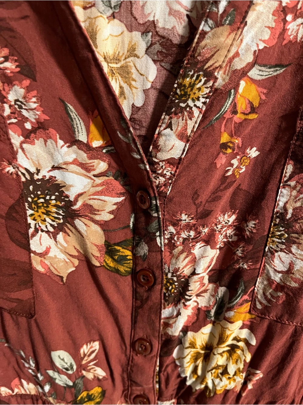 Torrid 4X Orange Floral Babydoll Tunic Blouse Challis Hi Low - Picture 7 of 10